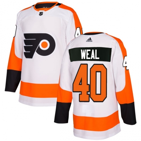 Women's Adidas Philadelphia Flyers #40 Jordan Weal Authentic White Away NHL Jersey Women's Adidas Philadelphia Flyers #40 Jordan Weal Authentic White Away NHL Jersey
