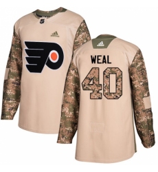 Youth Adidas Philadelphia Flyers #40 Jordan Weal Authentic Camo Veterans Day Practice NHL Jersey
