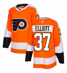 Men's Adidas Philadelphia Flyers #37 Brian Elliott Authentic Orange Home NHL Jersey