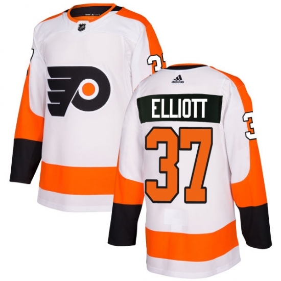 Women's Adidas Philadelphia Flyers #37 Brian Elliott Authentic White Away NHL Jersey Women's Adidas Philadelphia Flyers #37 Brian Elliott Authentic White Away NHL Jersey