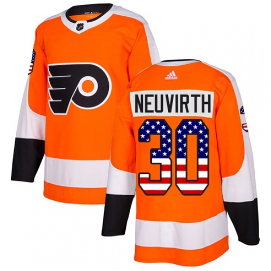 Men's Adidas Philadelphia Flyers #30 Michal Neuvirth Authentic Orange USA Flag Fashion NHL Jersey Men's Adidas Philadelphia Flyers #30 Michal Neuvirth Authentic Orange USA Flag Fashion NHL Jersey
