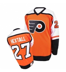 Men's Mitchell and Ness Philadelphia Flyers #27 Ron Hextall Authentic Orange Throwback NHL Jersey