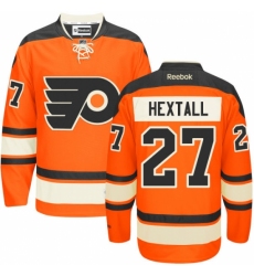 Men's Reebok Philadelphia Flyers #27 Ron Hextall Premier Orange New Third NHL Jersey