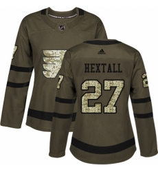 Women's Adidas Philadelphia Flyers #27 Ron Hextall Authentic Green Salute to Service NHL Jersey