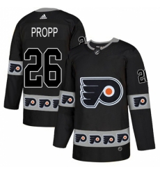 Men's Adidas Philadelphia Flyers #26 Brian Propp Authentic Black Team Logo Fashion NHL Jersey