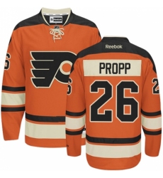 Men's Reebok Philadelphia Flyers #26 Brian Propp Authentic Orange New Third NHL Jersey