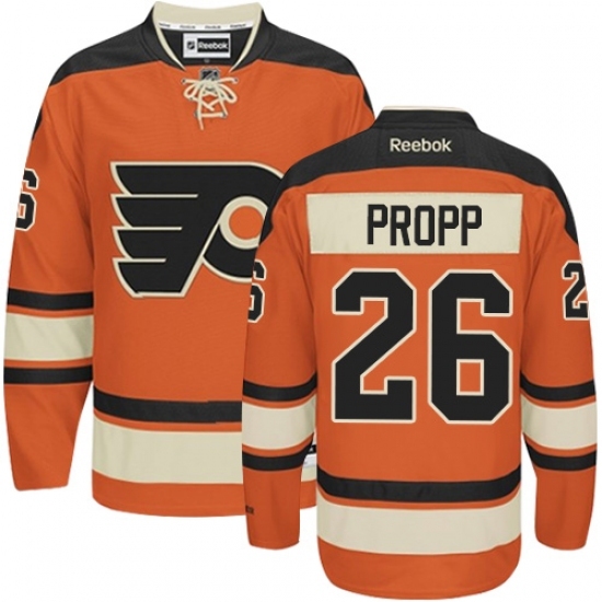 Men's Reebok Philadelphia Flyers #26 Brian Propp Authentic Orange New Third NHL Jersey Men's Reebok Philadelphia Flyers #26 Brian Propp Authentic Orange New Third NHL Jersey