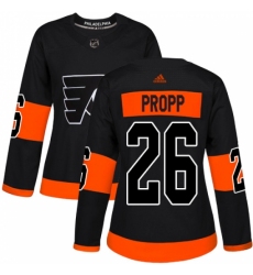 Women's Adidas Philadelphia Flyers #26 Brian Propp Premier Black Alternate NHL Jersey