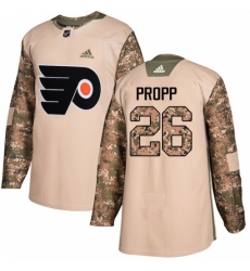 Youth Adidas Philadelphia Flyers #26 Brian Propp Authentic Camo Veterans Day Practice NHL Jersey