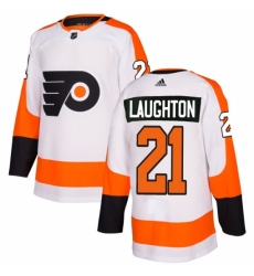 Men's Adidas Philadelphia Flyers #21 Scott Laughton Authentic White Away NHL Jersey