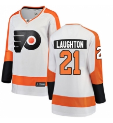 Women's Philadelphia Flyers #21 Scott Laughton Fanatics Branded White Away Breakaway NHL Jersey