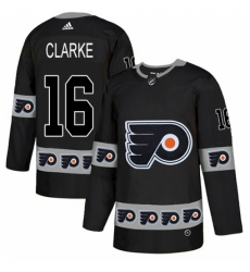 Men's Adidas Philadelphia Flyers #16 Bobby Clarke Authentic Black Team Logo Fashion NHL Jersey