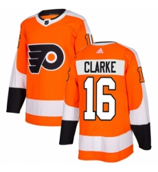 Men's Adidas Philadelphia Flyers #16 Bobby Clarke Authentic Orange Home NHL Jersey