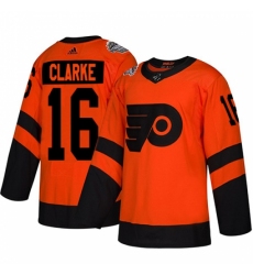 Men's Adidas Philadelphia Flyers #16 Bobby Clarke Orange Authentic 2019 Stadium Series Stitched NHL Jersey