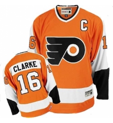 Men's CCM Philadelphia Flyers #16 Bobby Clarke Authentic Orange Throwback NHL Jersey