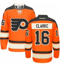 Men's Reebok Philadelphia Flyers #16 Bobby Clarke Authentic Orange New Third NHL Jersey