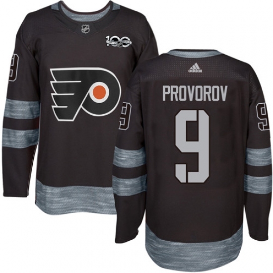 Men's Adidas Philadelphia Flyers #9 Ivan Provorov Authentic Black 1917-2017 100th Anniversary NHL Jersey Men's Adidas Philadelphia Flyers #9 Ivan Provorov Authentic Black 1917-2017 100th Anniversary NHL Jersey