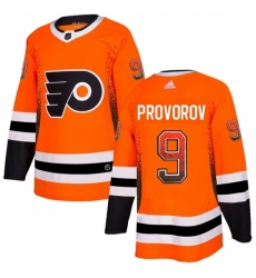 Men's Adidas Philadelphia Flyers #9 Ivan Provorov Authentic Orange Drift Fashion NHL Jersey