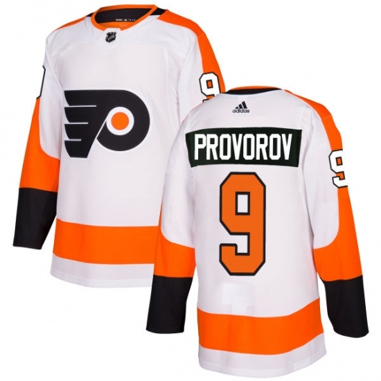 Women's Adidas Philadelphia Flyers #9 Ivan Provorov Authentic White Away NHL Jersey Women's Adidas Philadelphia Flyers #9 Ivan Provorov Authentic White Away NHL Jersey