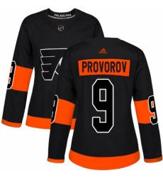 Women's Adidas Philadelphia Flyers #9 Ivan Provorov Premier Black Alternate NHL Jersey