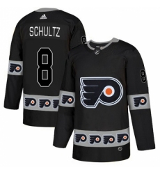 Men's Adidas Philadelphia Flyers #8 Dave Schultz Authentic Black Team Logo Fashion NHL Jersey