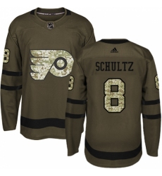 Men's Adidas Philadelphia Flyers #8 Dave Schultz Authentic Green Salute to Service NHL Jersey