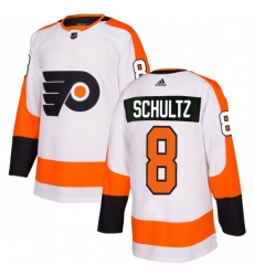 Men's Adidas Philadelphia Flyers #8 Dave Schultz Authentic White Away NHL Jersey