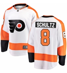 Men's Philadelphia Flyers #8 Dave Schultz Fanatics Branded White Away Breakaway NHL Jersey