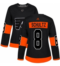 Women's Adidas Philadelphia Flyers #8 Dave Schultz Premier Black Alternate NHL Jersey