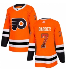 Men's Adidas Philadelphia Flyers #7 Bill Barber Authentic Orange Drift Fashion NHL Jersey