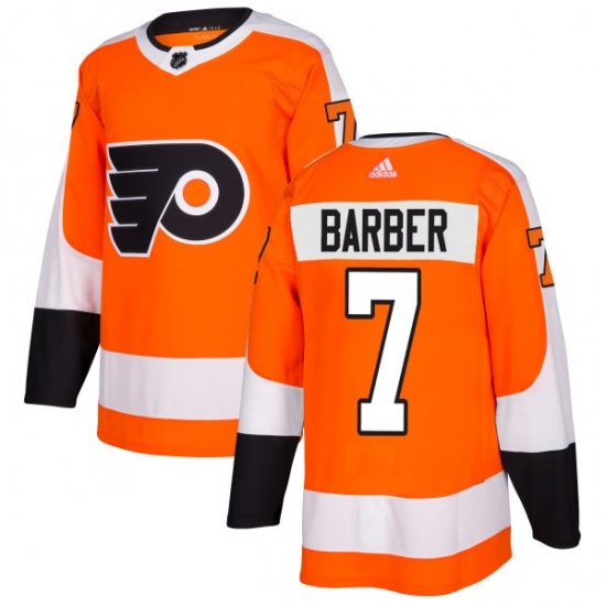 Men's Adidas Philadelphia Flyers #7 Bill Barber Authentic Orange Home NHL Jersey Men's Adidas Philadelphia Flyers #7 Bill Barber Authentic Orange Home NHL Jersey
