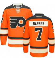 Men's Reebok Philadelphia Flyers #7 Bill Barber Authentic Orange New Third NHL Jersey