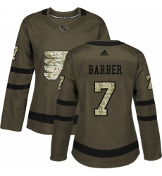 Women's Adidas Philadelphia Flyers #7 Bill Barber Authentic Green Salute to Service NHL Jersey