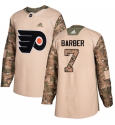 Youth Adidas Philadelphia Flyers #7 Bill Barber Authentic Camo Veterans Day Practice NHL Jersey