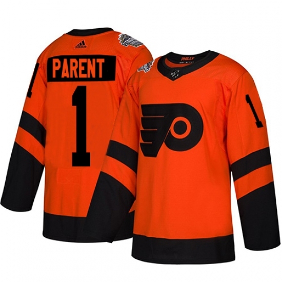 Men's Adidas Philadelphia Flyers #1 Bernie Parent Orange Authentic 2019 Stadium Series Stitched NHL Jersey Men's Adidas Philadelphia Flyers #1 Bernie Parent Orange Authentic 2019 Stadium Series Stitched NHL Jersey