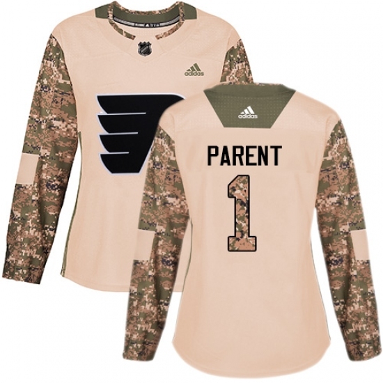 Women's Adidas Philadelphia Flyers #1 Bernie Parent Authentic Camo Veterans Day Practice NHL Jersey Women's Adidas Philadelphia Flyers #1 Bernie Parent Authentic Camo Veterans Day Practice NHL Jersey