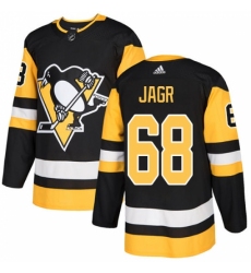 Men's Adidas Pittsburgh Penguins #68 Jaromir Jagr Authentic Black Home NHL Jersey