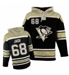 Men's Old Time Hockey Pittsburgh Penguins #68 Jaromir Jagr Authentic Black Sawyer Hooded Sweatshirt NHL Jersey
