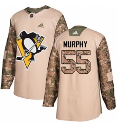 Men's Adidas Pittsburgh Penguins #55 Larry Murphy Authentic Camo Veterans Day Practice NHL Jersey