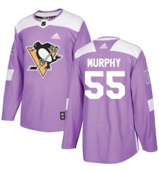 Youth Adidas Pittsburgh Penguins #55 Larry Murphy Authentic Purple Fights Cancer Practice NHL Jersey