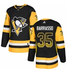 Men's Adidas Pittsburgh Penguins #35 Tom Barrasso Authentic Black Drift Fashion NHL Jersey