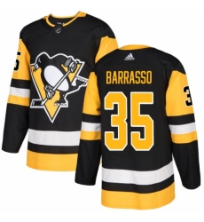 Men's Adidas Pittsburgh Penguins #35 Tom Barrasso Authentic Black Home NHL Jersey