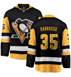 Men's Pittsburgh Penguins #35 Tom Barrasso Fanatics Branded Black Home Breakaway NHL Jersey