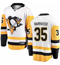 Men's Pittsburgh Penguins #35 Tom Barrasso Fanatics Branded White Away Breakaway NHL Jersey