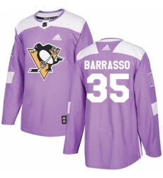 Youth Adidas Pittsburgh Penguins #35 Tom Barrasso Authentic Purple Fights Cancer Practice NHL Jersey