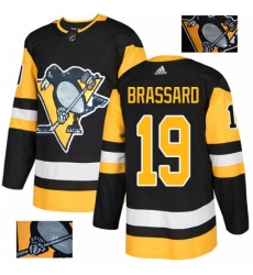 Men's Adidas Pittsburgh Penguins #19 Derick Brassard Authentic Black Fashion Gold NHL Jersey