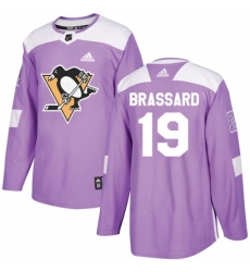 Men's Adidas Pittsburgh Penguins #19 Derick Brassard Authentic Purple Fights Cancer Practice NHL Jersey