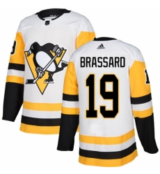 Men's Adidas Pittsburgh Penguins #19 Derick Brassard Authentic White Away NHL Jersey