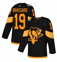 Men's Adidas Pittsburgh Penguins #19 Derick Brassard Black Authentic 2019 Stadium Series Stitched NHL Jersey
