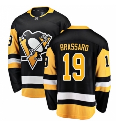 Men's Pittsburgh Penguins #19 Derick Brassard Authentic Black Home Fanatics Branded Breakaway NHL Jersey
